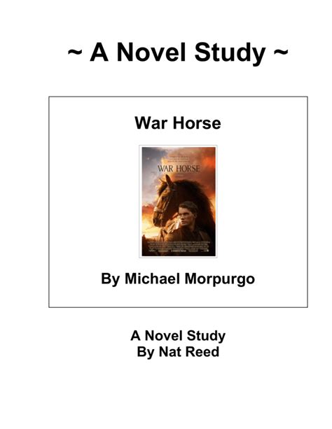 War Horse Novel Study Guide