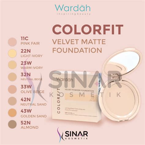 wardah colorfit velvet powder foundation