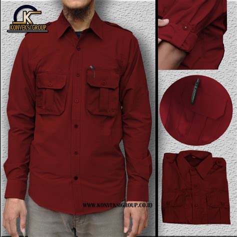 Warna Baju Tactical  Kemeja Merah Maroon - Warna Baju Tactical