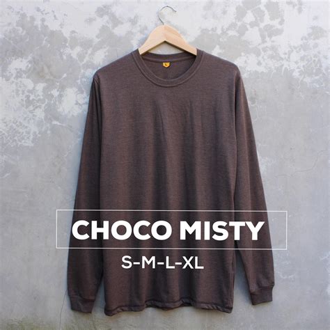 Warna Choco Seperti Apa  Baju Kaos Polos Panjang Warna Choco Misty Bahan - Warna Choco Seperti Apa