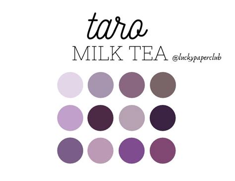 Warna Lavender Seperti Apa  Taro Milk Tea Procreate Palette Colores - Warna Lavender Seperti Apa