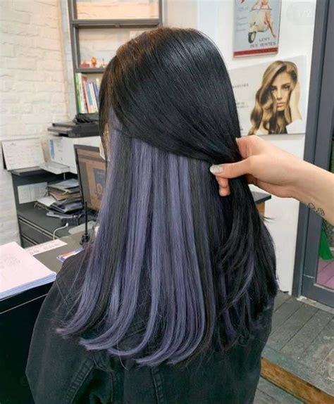 warna rambut highlight ungu