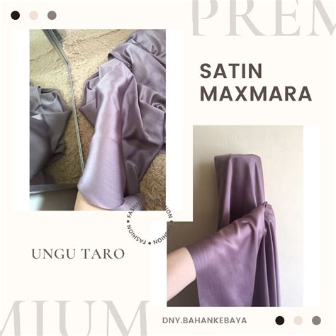 Warna Ungu Taro  Kain Satin Silk Maxmara Premium Warna Ungu Taro - Warna Ungu Taro