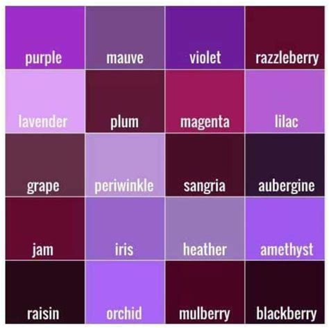 Warna Violet  Color Names Now In Gradient Order Album On - Warna Violet