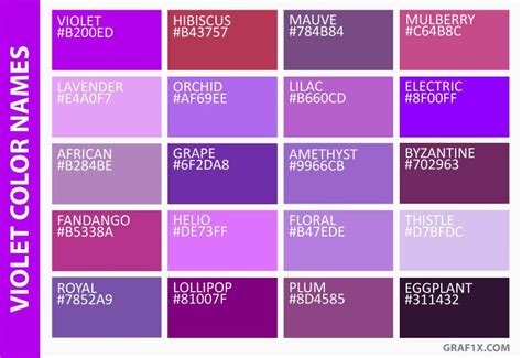 Warna Violet  List Of Colors With Color Names Purple Color - Warna Violet