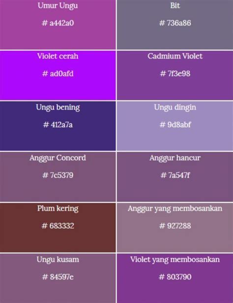 Warna Violet Tua  Warna Ungu Keabu Abuan Vanessa Arnold - Warna Violet Tua