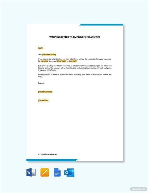 warning letter employee absent without leave