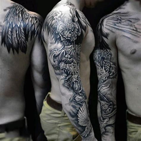 Warrior Angel Sleeve Tattoos