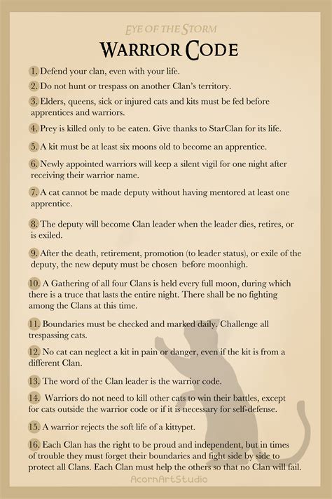 Warrior Cats Warrior Code