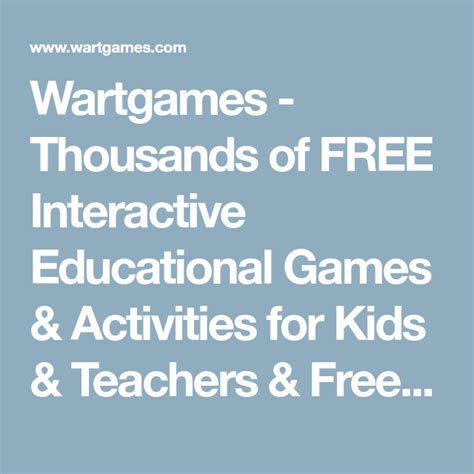 Wartgames Thousands Of Free Educational Games For Kids Science Themes For Kids - Science Themes For Kids