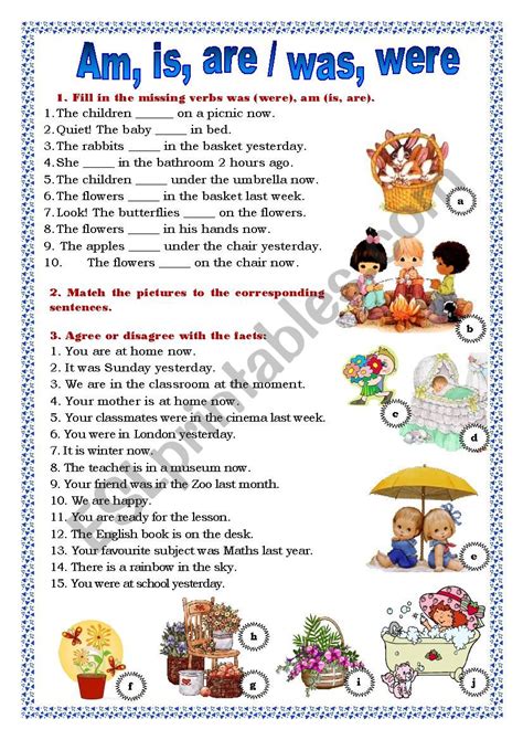 Was Or Were Worksheet   Am Is Are Was Were English Esl Worksheets - Was Or Were Worksheet