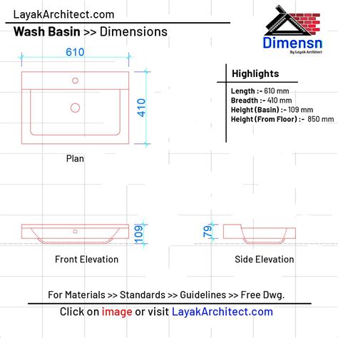 Wash Basin Dimensions