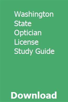 Washington Optician Study Guide