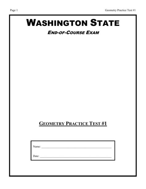 Washington State Geometry Eoc Practice Test Answers