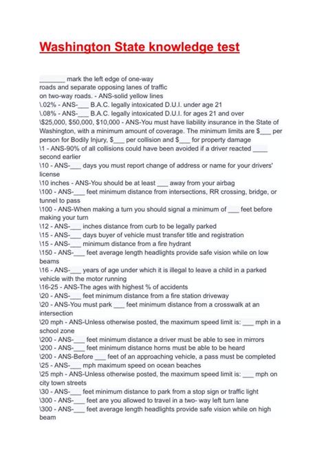 washington state knowledge test practice