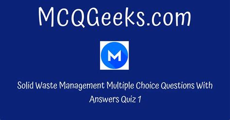 Waste Management Multiple Choice Questions