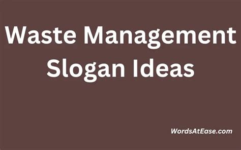 Waste Management Slogan