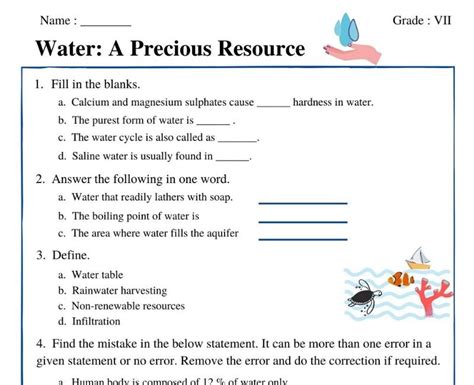 Water A Precious Resource Class 7