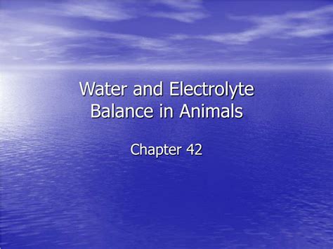 water and electrolyte balance in animals ppt