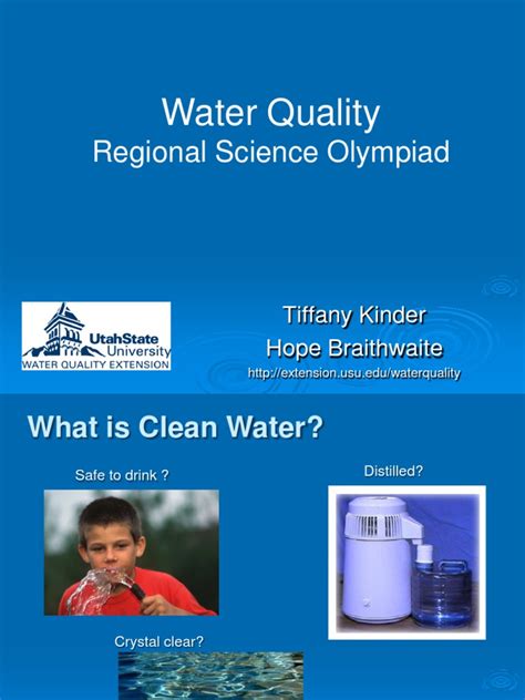 Water Quality Science Olympiad Practice Test