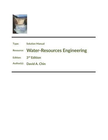 Water Resources Engineering Solution Manual Mays