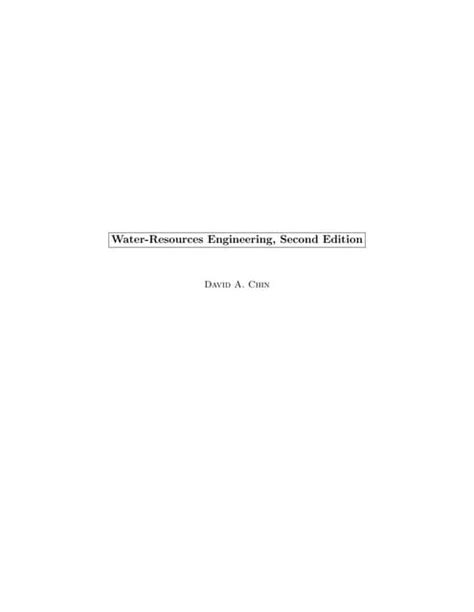 Read Water Resources Engineering Chin Chapter 3 