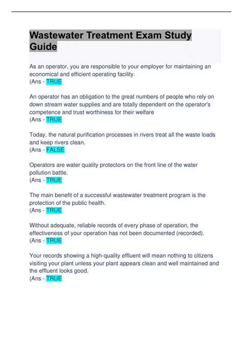 Full Download Water Treatment Testing Study Guide 