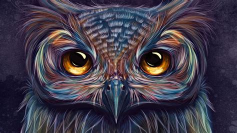 Watercolor Abstract Owl Drawings