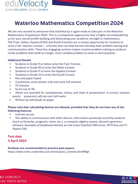 Waterloo Math Competition