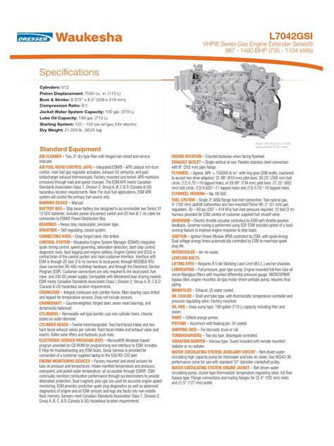 Read Waukesha Engine Specifications 