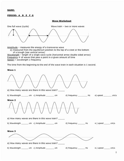Wave Motion Packet The Physics Classroom Wave Interactions Worksheet Key - Wave Interactions Worksheet Key