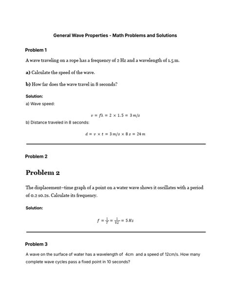 Wave Properties And Math Gpb Key