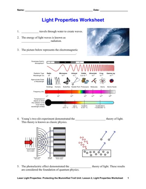 Wave Properties Of Light Tutorial Homework Answers Tutorial Waves Refraction Worksheet Answers - Waves Refraction Worksheet Answers