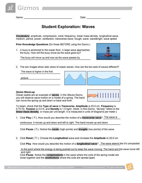 Waves Gizmo Answers
