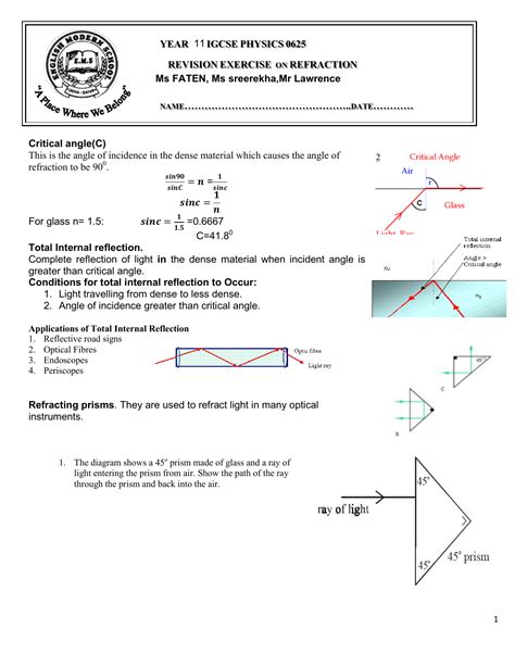 Waves Worksheets And Answers Reflection Refraction Diffraction Of Reflection Refraction Diffraction Worksheet Middle School - Reflection Refraction Diffraction Worksheet Middle School
