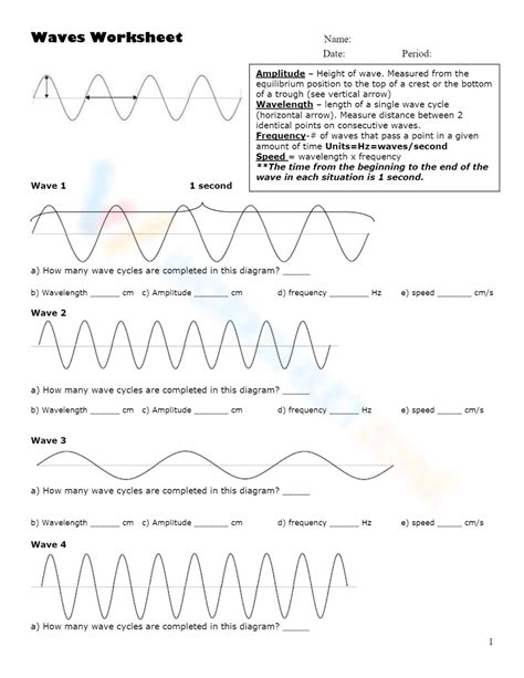 Full Download Waves Worksheet Answer Key 