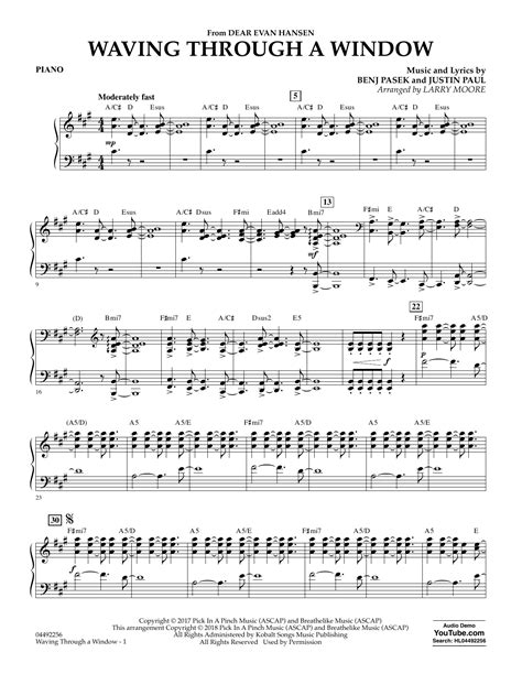 Waving Through A Window Sheet Music