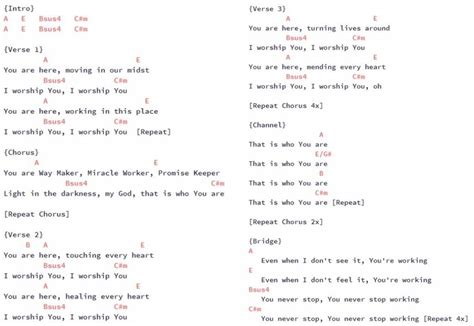 Way Maker Chords