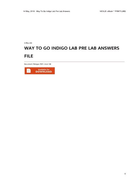 Full Download Way To Go Indigo Lab Answers Daxmoy 