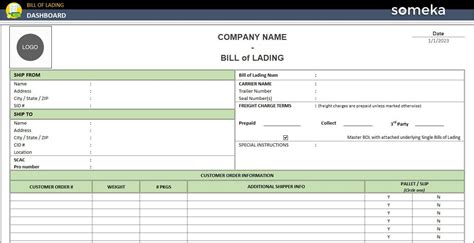 Waybill Template Excel