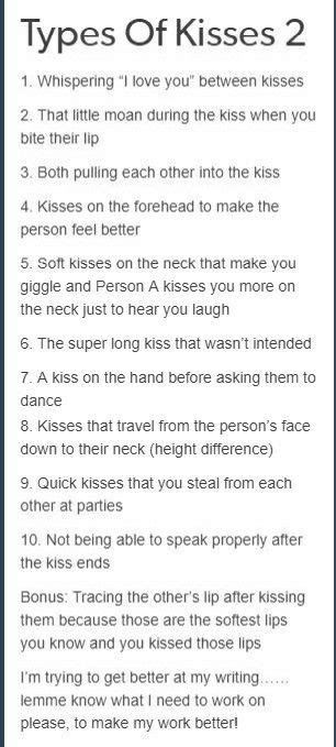 ways to describe kissing someone without writing paper