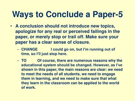 Full Download Ways To Conclude A Paper 