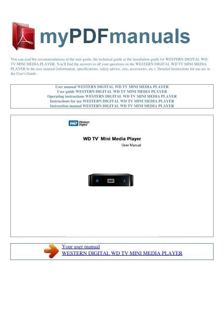 Read Wd Tv Mini Media Player User Manual Pdf 