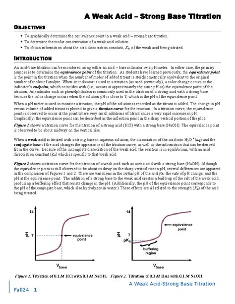 weak acid titration lab report