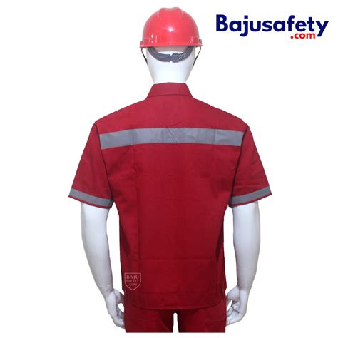 Wearpack Safety Kemeja Lengan Pendek Merah Baju Safety Baju Wearpack - Baju Wearpack