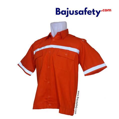 Wearpack Safety Kemeja Lengan Pendek Oranye Orange Baju Baju Wearpack - Baju Wearpack