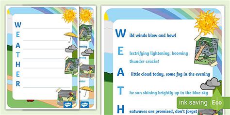 Weather Acrostic Poem Example Teacher Made Twinkl Acrostic Poems For Kindergarten - Acrostic Poems For Kindergarten