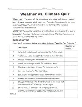 Weather And Climate Questions And Answers Flashcards Quizlet Weather Or Climate Worksheet Answer Key - Weather Or Climate Worksheet Answer Key