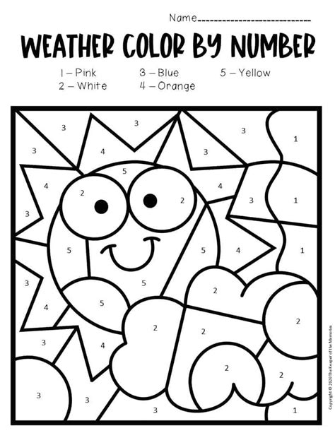 Weather Color By Number Worksheets For Kids 8 Math Weather Worksheet For Kindergarten - Math Weather Worksheet For Kindergarten