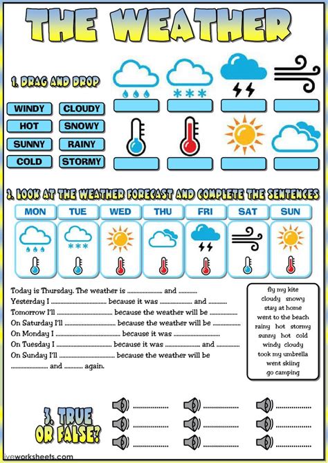Weather Conditions Esl Vocabulary Worksheets Weather Or Not Worksheet - Weather Or Not Worksheet
